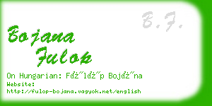bojana fulop business card